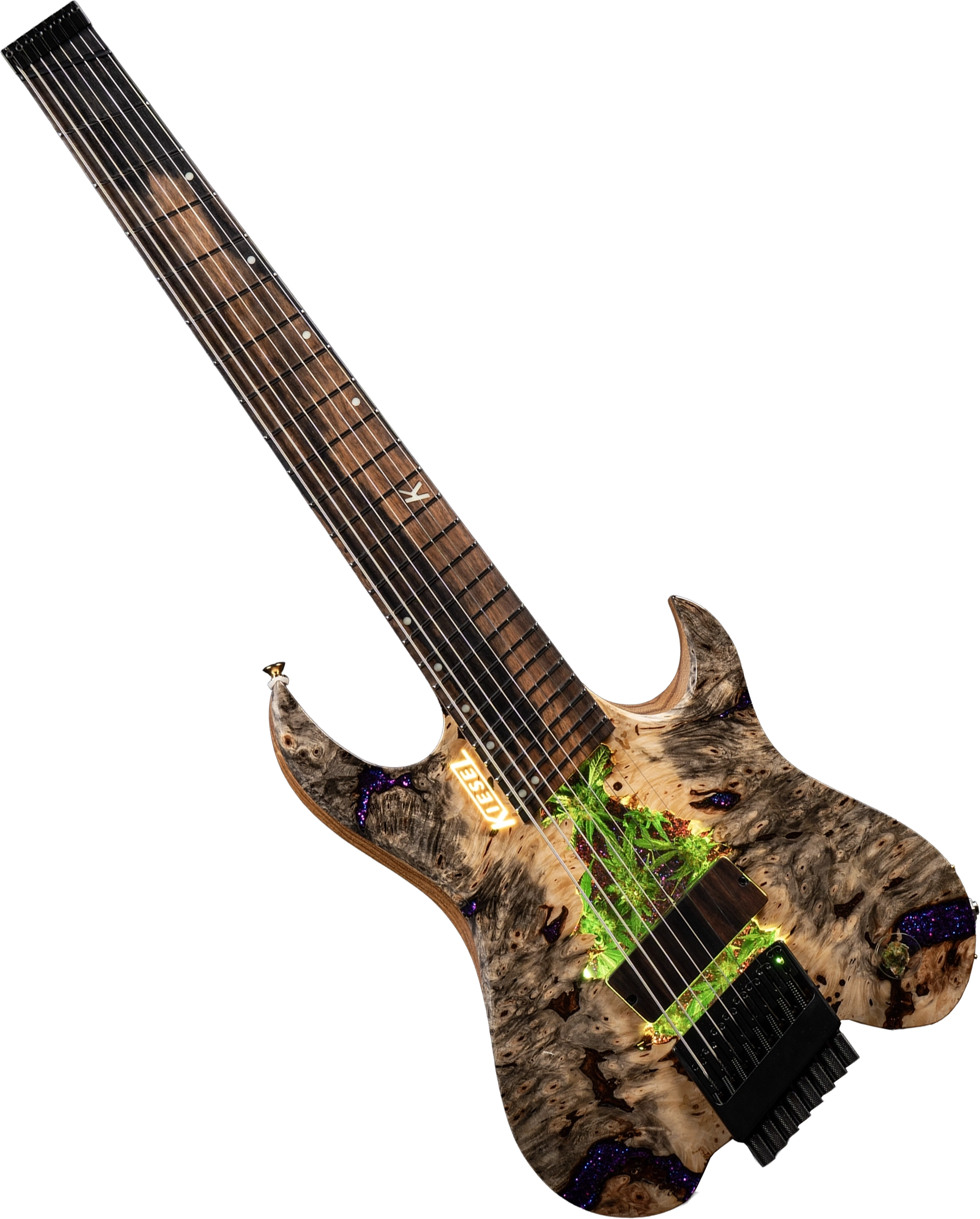 Kiesel Guitars Dope Deals — neon-lit guitar